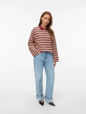Awrena Jeans mit mittlerer Leibhöhe und weitem Bein