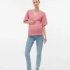 Bodycon-Fit-Top mit V-Ausschnitt