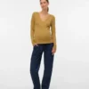 Bodycon-Fit-Top mit V-Ausschnitt