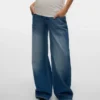 Jeans mit weitem Bein und mittlerer Taillenhöhe