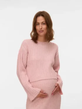 Kurz geschnittener Pullover mit Rundhalsausschnitt