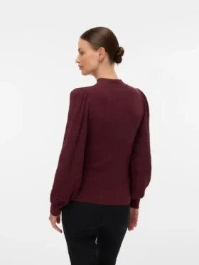 Pullover mit normaler Passform, hohem Kragen und Ballonärmeln