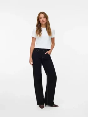 Snrancy Jeans mit mittlerer Leibhöhe und weitem Bein