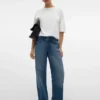 Snrancy Jeans mit mittlerer Leibhöhe und weitem Bein