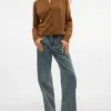 Snrancy Jeans mit mittlerer Leibhöhe und weitem Bein