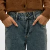 Snrancy Jeans mit mittlerer Leibhöhe und weitem Bein