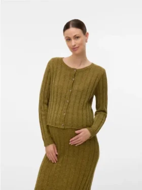 Strickcardigan mit Rundhalsausschnitt und normaler Passform aus Strickwaren