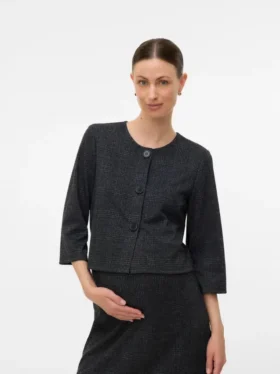 Strickjacke mit Rundhalsausschnitt