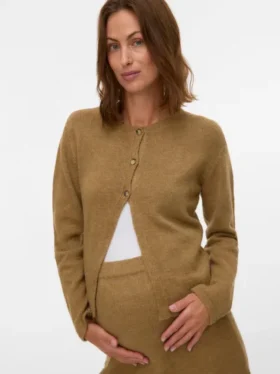 Strickjacke mit Rundhalsausschnitt und normaler Passform aus Strickwaren