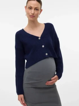 Strickjacke mit V-Ausschnitt aus Strickwaren in regulärer Passform
