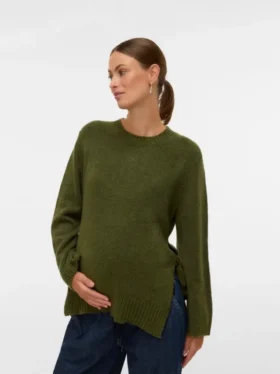 Strickoberteil mit Rundhalsausschnitt und normaler Passform aus Strickwaren