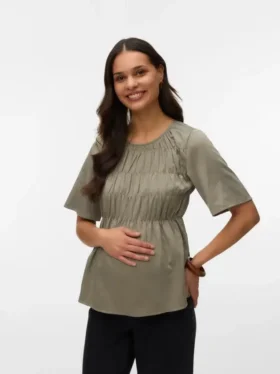 Top mit Rundhalsausschnitt und normaler Passform