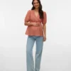 Top mit V-Ausschnitt in Regular-Fit