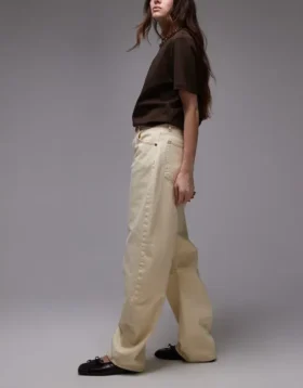 Topshop Barrel-Fit-Jeans mit mittlerer Leibhöhe