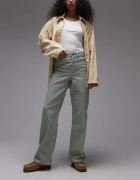 Topshop Jeans mit mittlerer Leibhöhe und lockerer Passform