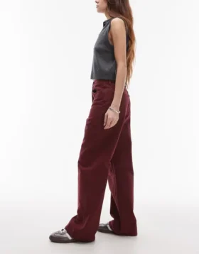 Topshop Jeans mit mittlerer Leibhöhe und weitem Bein