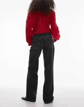 Topshop-Jeans mit niedriger Taille und weitem Bein