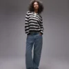 Topshop Leichtes gestreiftes Strick-Polohemd aus Strickwaren