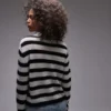 Topshop Leichtes gestreiftes Strick-Polohemd aus Strickwaren