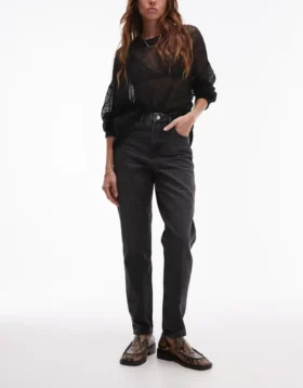 Topshop Mom-Fit-Jeans mit hoher Taille