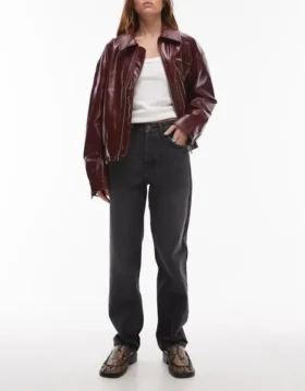 Topshop Straight-Fit-Jeans mit mittlerer Leibhöhe