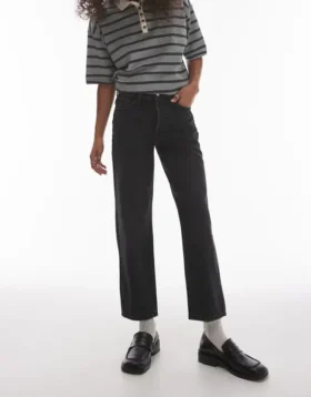 Topshop Straight-Fit-Jeans mit mittlerer Leibhöhe
