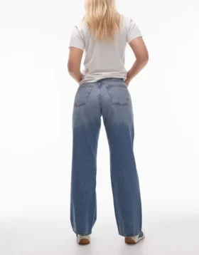 Topshop Straight-Fit-Jeans mit mittlerer Leibhöhe