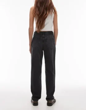 Topshop Straight-Fit-Jeans mit mittlerer Leibhöhe
