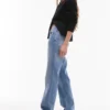 Topshop Straight-Fit-Jeans mit mittlerer Leibhöhe