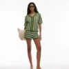 Topshop Strick-Set mit gestreiftem Hemd