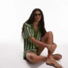 Topshop Strick-Set mit gestreiftem Hemd