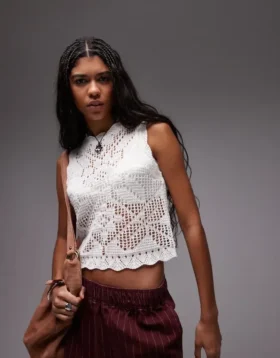 Topshop Strick-Tanktop „Stitchy“ mit Wellenkante