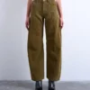 Tsbriana Jeans mit extrem niedriger Taille und weitem Bein