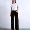 Tsember Jeans mit niedriger Leibhöhe und weitem Bein