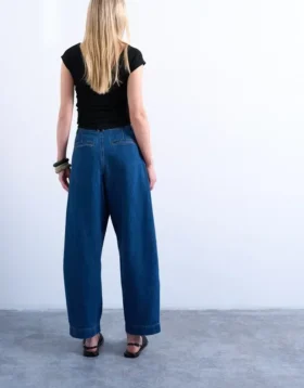 Tsmari Jeans mit hoher Leibhöhe und weitem Bein