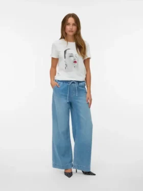 Vmallison Jeans mit mittlerer Leibhöhe und weitem Bein