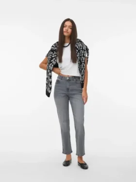 Vmamara Mid-Rise-Jeans in gerader Passform