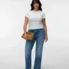 Vmcastra Low-Rise-Jeans mit ausgestelltem Schnitt