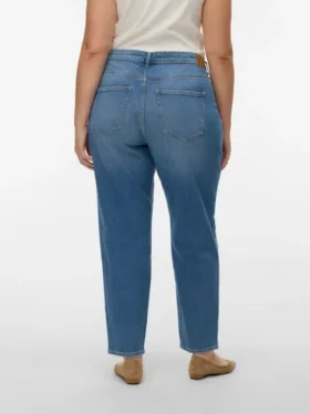 Vmctessa-Stretch-Jeans mit hoher Leibhöhe im Mom-Fit