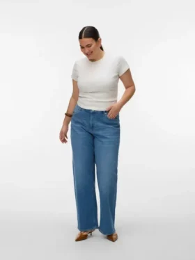 Vmctessa-Stretch-Jeans mit hoher Taille und weitem Bein