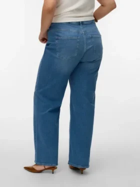 Vmctessa-Stretch-Jeans mit hoher Taille und weitem Bein