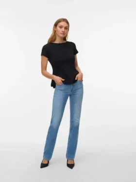 Vmella Mid-Rise-Jeans in gerader Passform