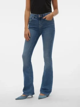 Vmflash Mid-Rise-Jeans mit ausgestelltem Schnitt