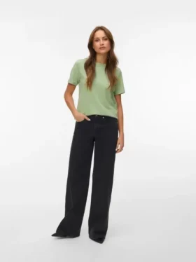 Vmsandie – Stretch-Jeans mit mittlerer Leibhöhe und weitem Bein