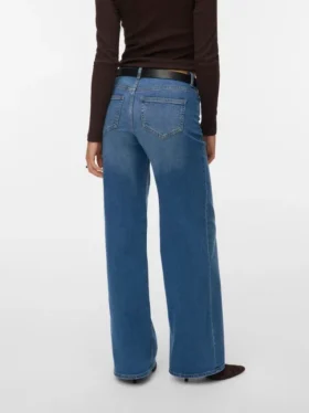 Vmsandie – Stretch-Jeans mit mittlerer Leibhöhe und weitem Bein