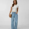 Vmsandie – Stretch-Jeans mit mittlerer Leibhöhe und weitem Schnitt – Cropped-Jeans