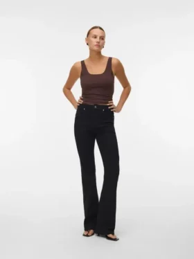 Vmselina High-Rise-Jeans mit ausgestelltem Schnitt