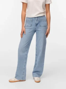 Vmtessa Jeans mit hoher Leibhöhe und weitem Bein