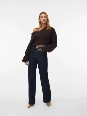 Vmtessa Jeans mit hoher Leibhöhe und weitem Bein