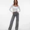 Vmtessa Jeans mit hoher Leibhöhe und weitem Bein